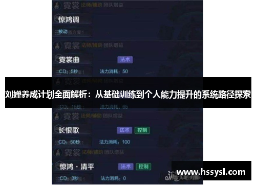 刘婵养成计划全面解析：从基础训练到个人能力提升的系统路径探索